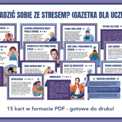 Jak radzić sobie ze stresem w pracy? 15 kart PDF z poradami dla uczniów.