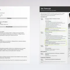 CV Jana Tomczyka, doświadczonego koordynatora sprzedaży, pokazuje, jak powinno wyglądać CV z jasnym podziałem na doświadczenie, edukację i kluczowe umiejętności.