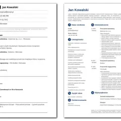 CV Jana Kowalskiego, pracownika budowlanego z wieloletnim doświadczeniem, podkreślające jego kompetencje zawodowe, umiejętności i wykształcenie.