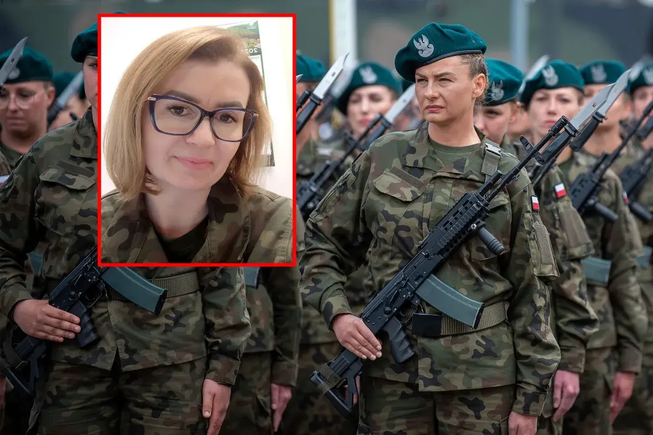 Kobiety w wojsku, w mundurach i z bronią, gotowe do służby. W kadrze selfie z żołnierką w okularach.