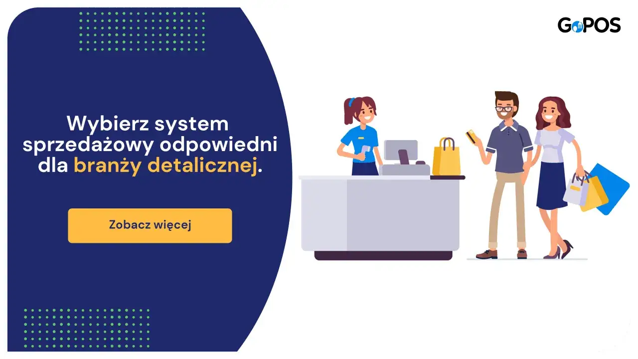 System sprzedaży dla branży detalicznej. Para robi zakupy, sprzedawczyni obsługuje kasę. Idealne rozwiązanie dla działalności nierejestrowej.